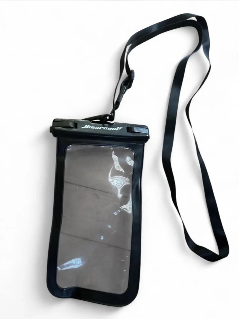 Clear Waterproof Phone Pouch with Black Strap